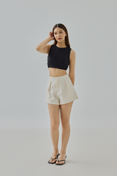 Kia Pleated High-Waist Shorts